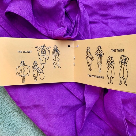 NWT Sun 'n' Sand Purple Wrap Around Tie Multi-Use Garment OSA - Picture 6 of 11